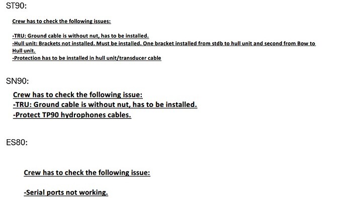 FF ST90 SN90 ES80 remarks